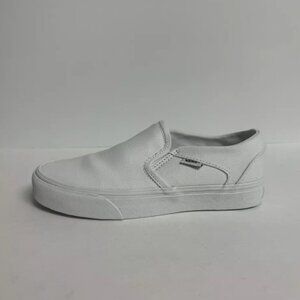 Vans White Slip-On Canvas Women's Athletic Shoe